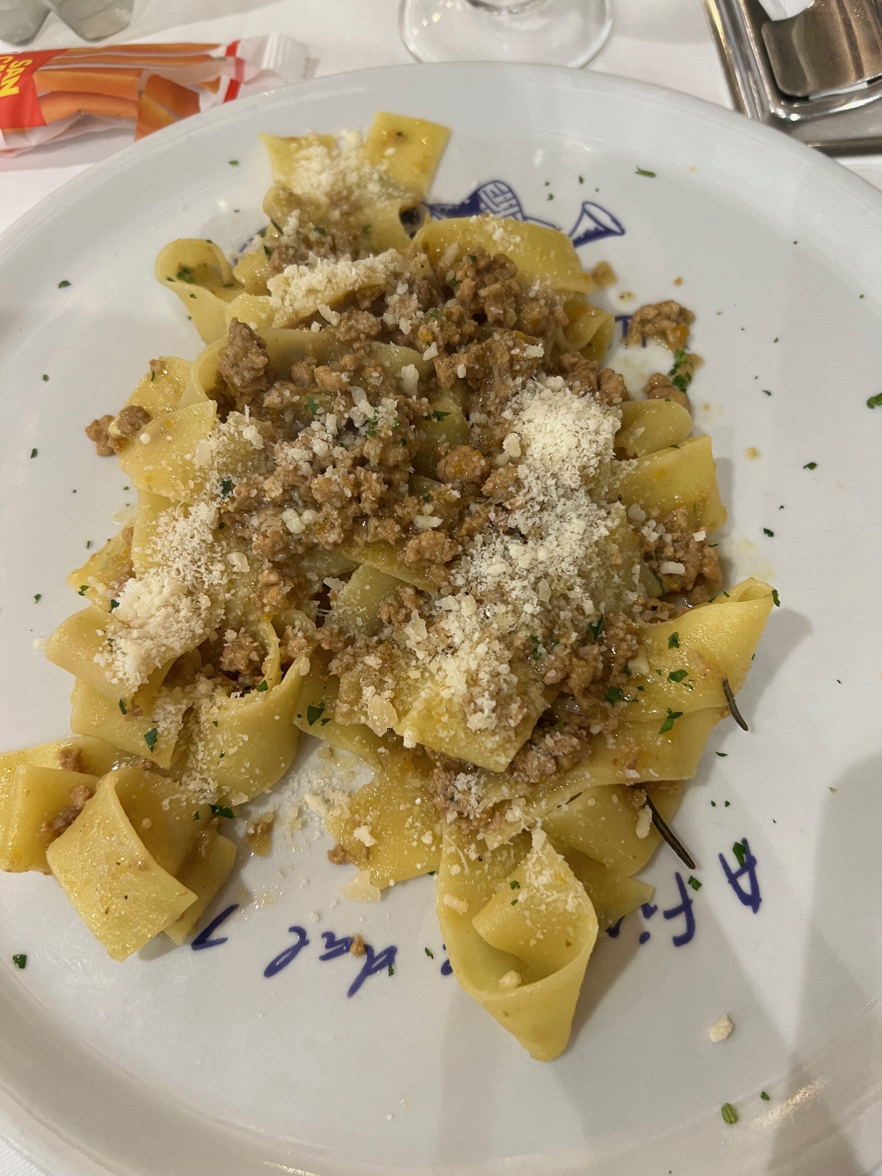 Pappardelle con ragú en Florencia