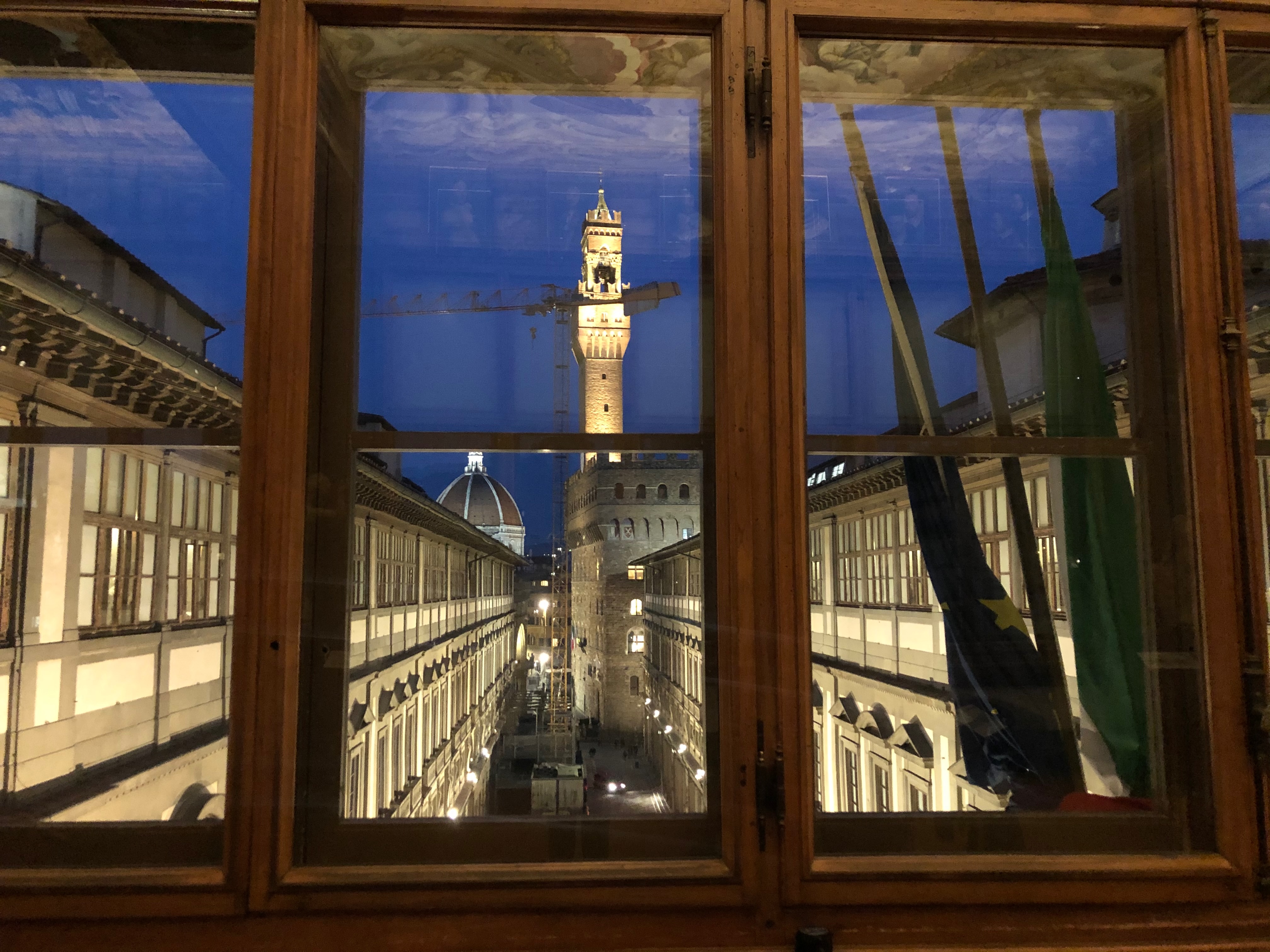 El Palazzo Vecchio desde una ventana de los Uffizi